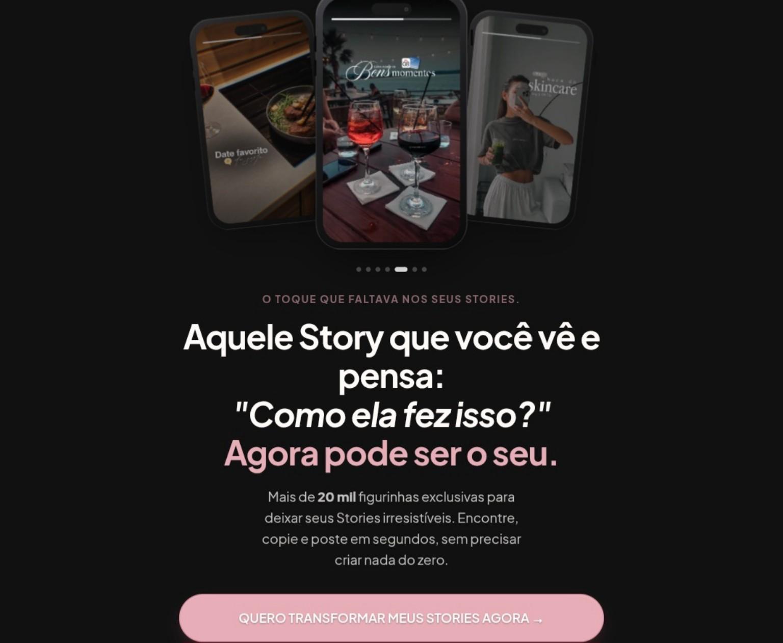 Versão para computador do site Story Labs