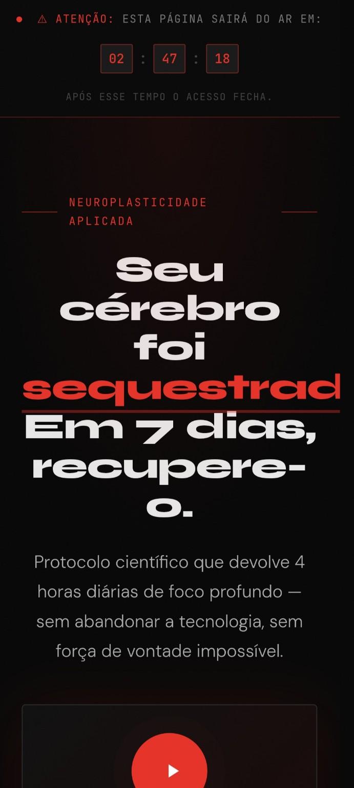 Versão para celular do site Protocolo 7 Dias