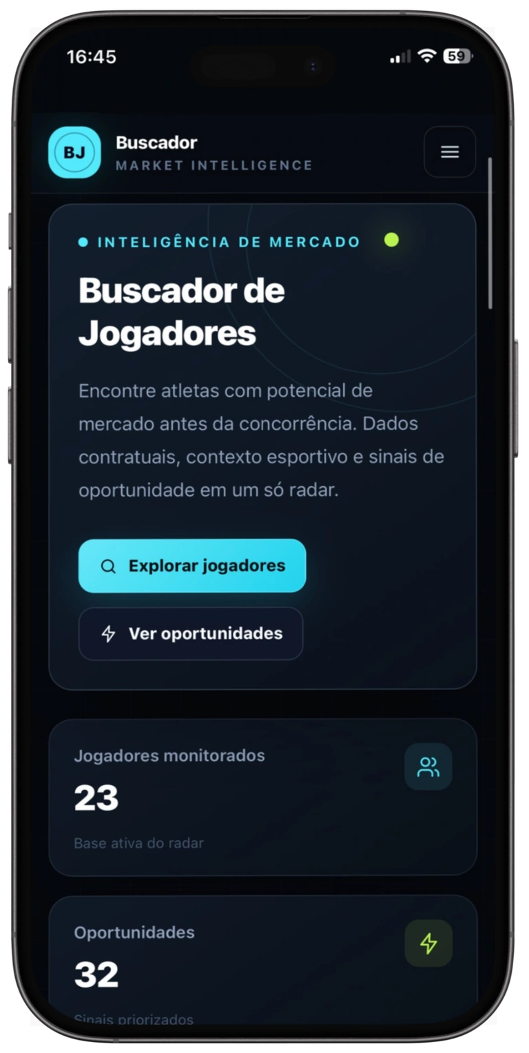 Buscador Market Intelligence, tela 1