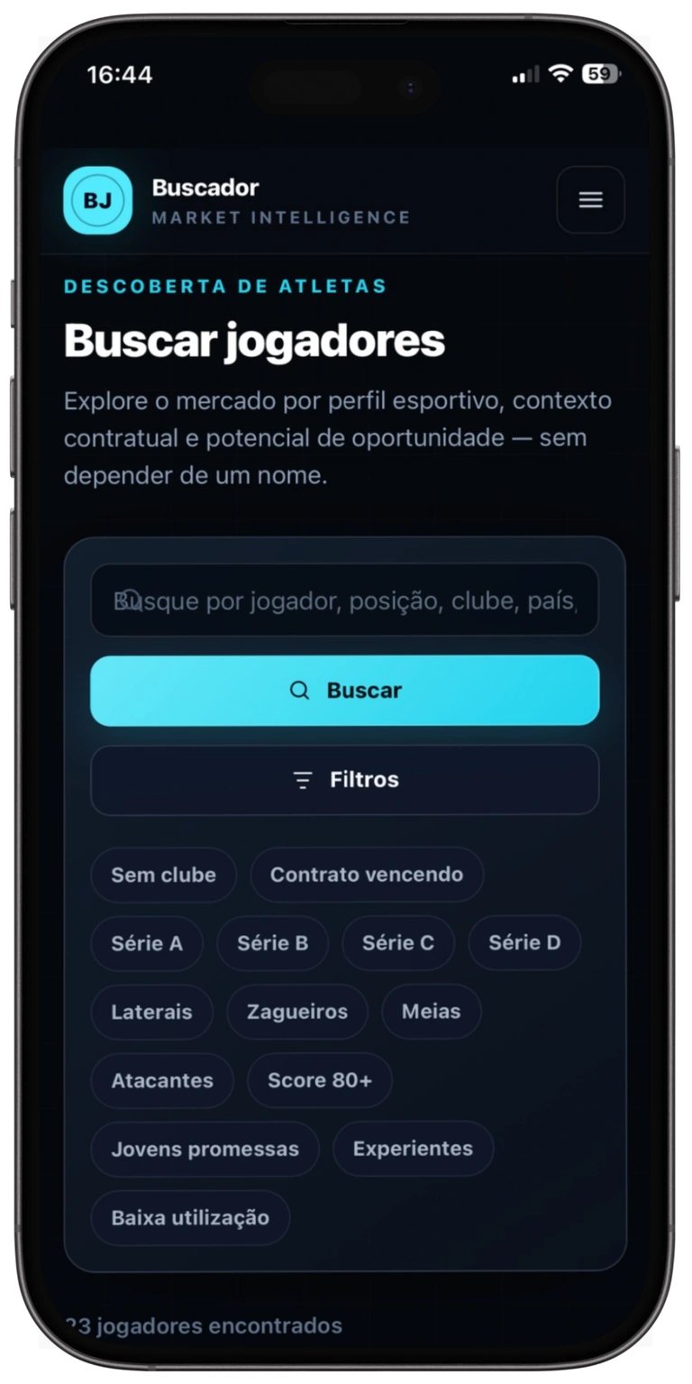Buscador Market Intelligence, tela 2